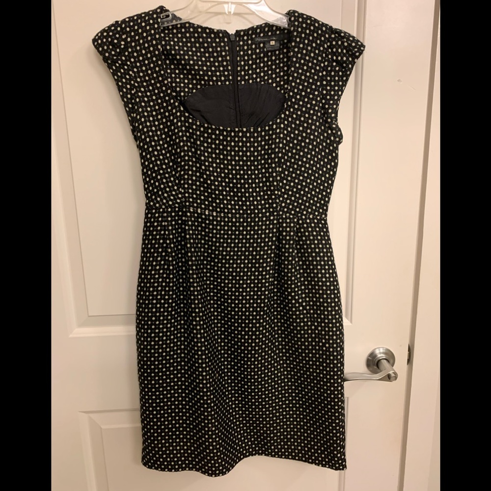 Black wool blend dress.